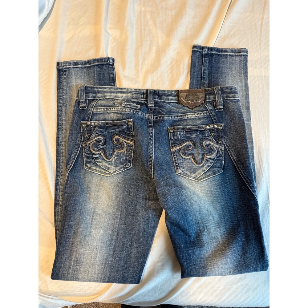 Trendy Blue Embroidered Women's Skinny Jeans